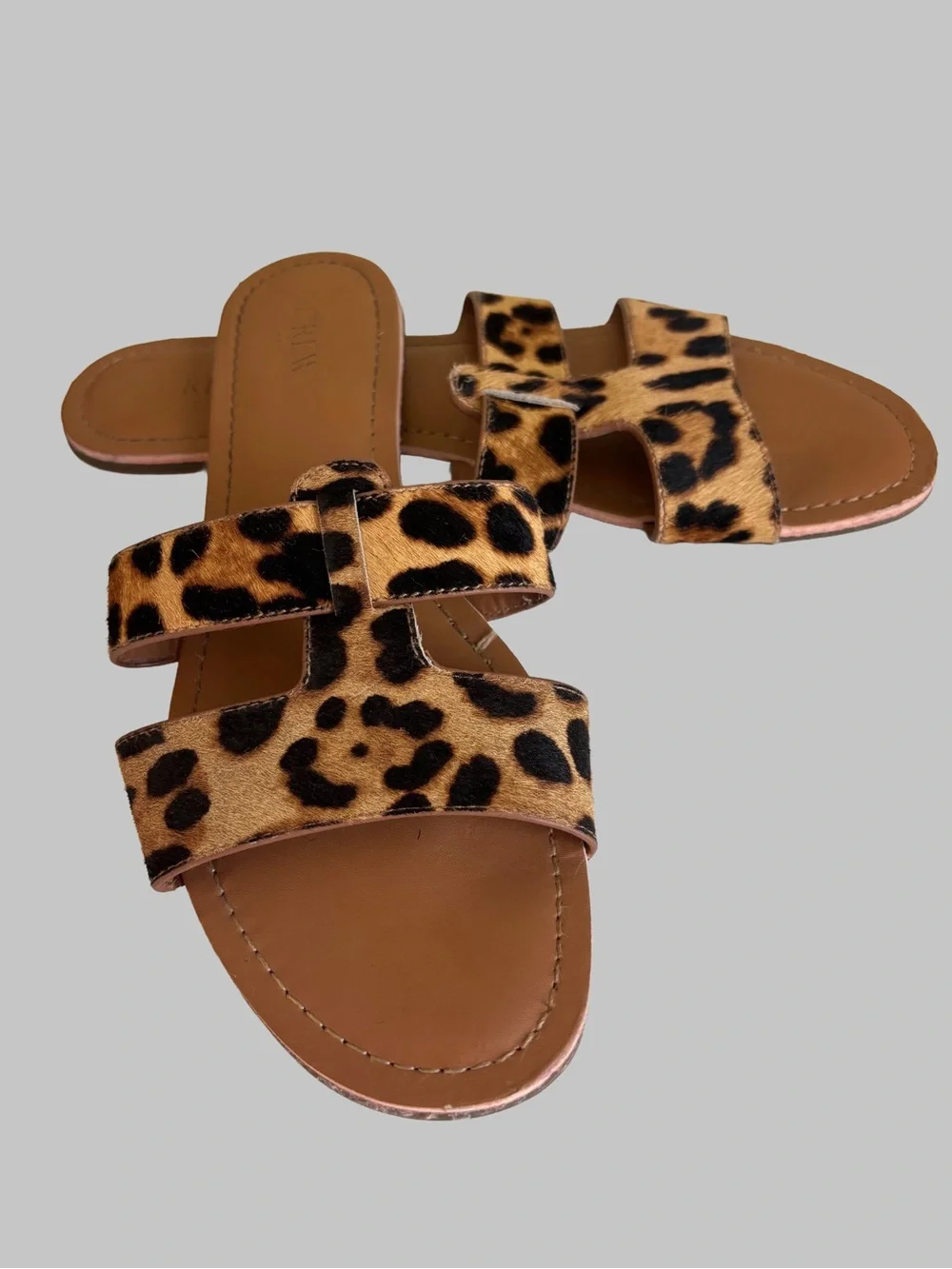J. Crew Calf hair beachside slide sandals size 9